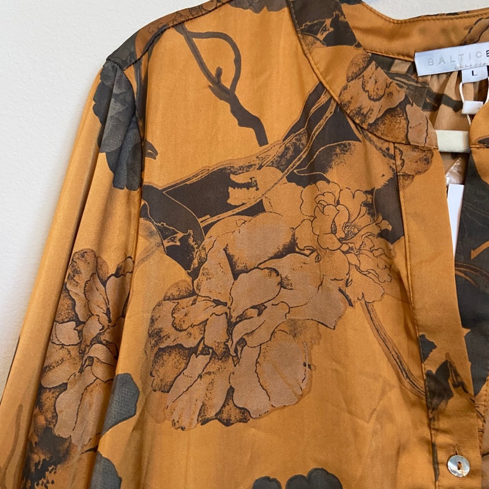 Baltic Born Floral Long Sleeve Dress - Mustard and Black - Picture 4 of 10